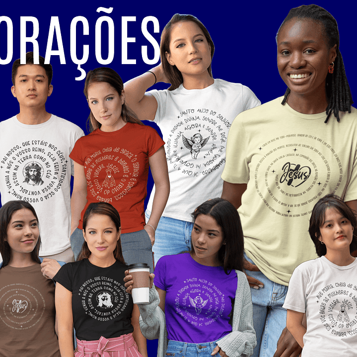 4 Artes para Camisa Orações Arquivo Editável  1