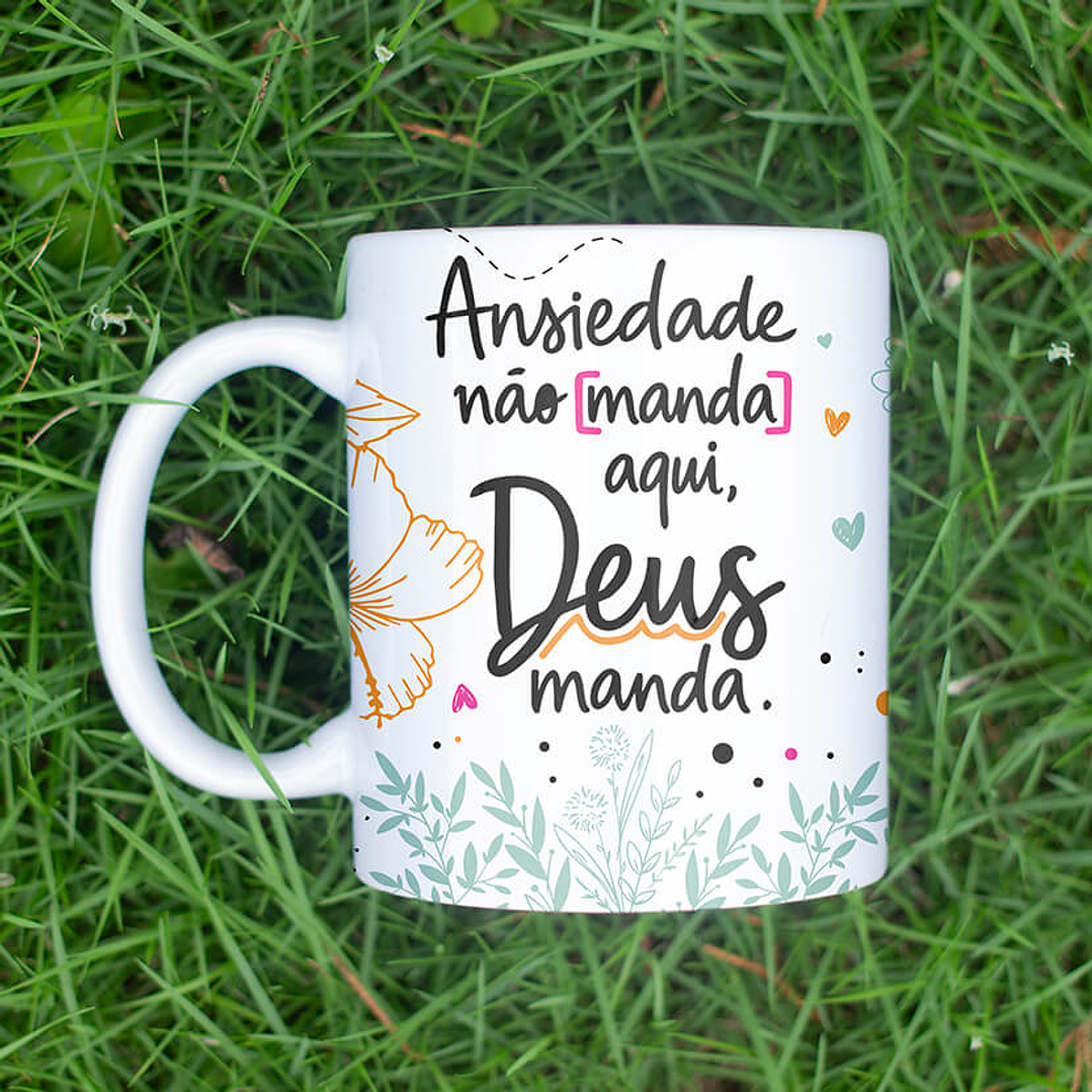 9 Artes para Caneca  Floral Letterings Frases Motivacional Deus Arquivo Editável  3