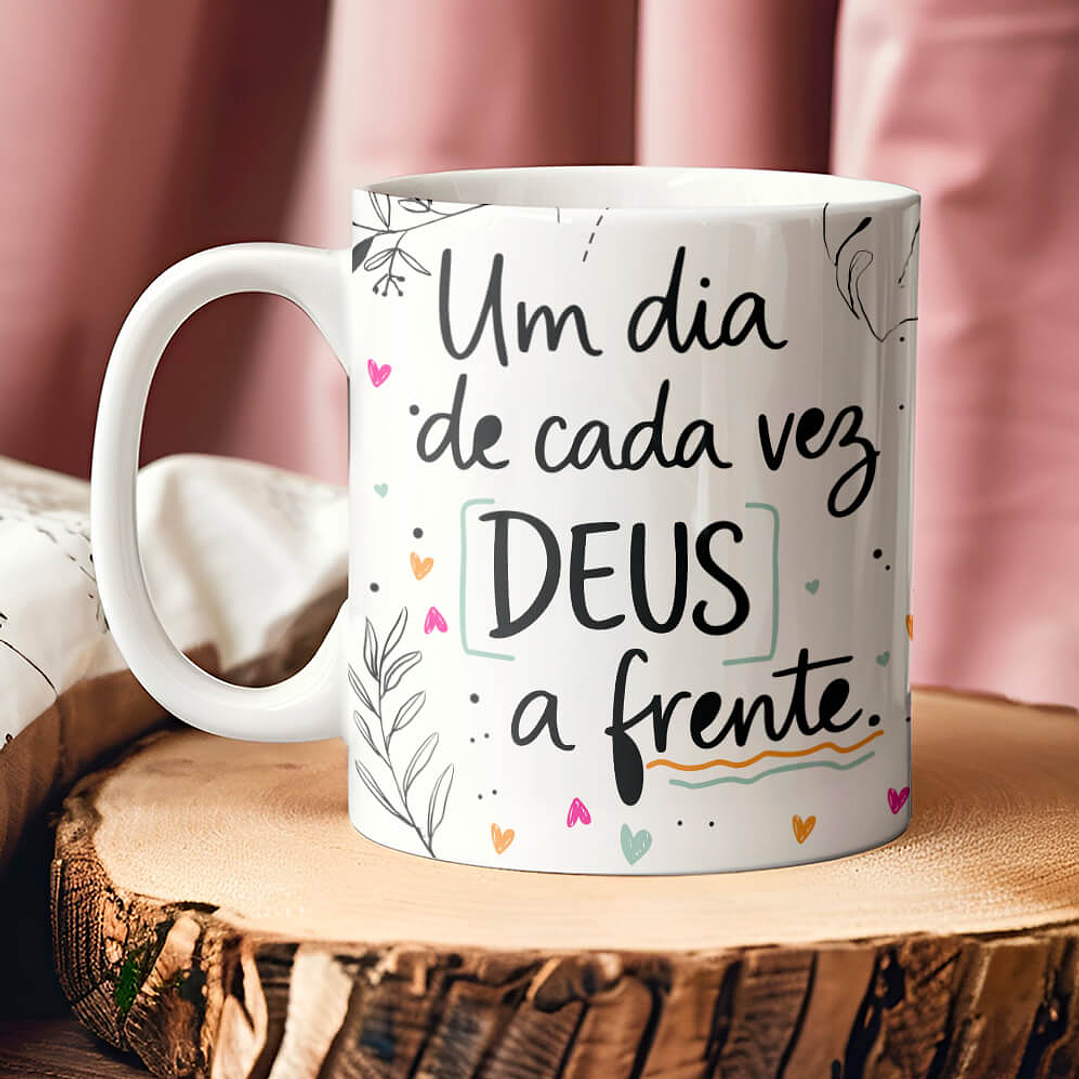 9 Artes para Caneca  Floral Letterings Frases Motivacional Deus Arquivo Editável  7