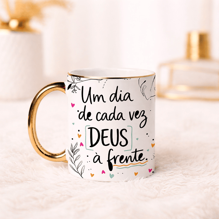 9 Artes para Caneca  Floral Letterings Frases Motivacional Deus Arquivo Editável  11