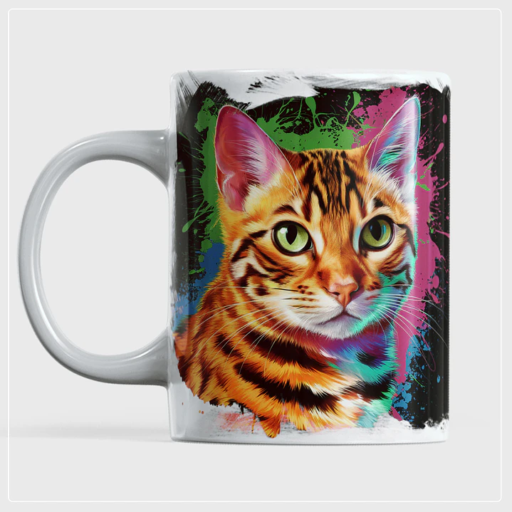 10 Artes para Caneca Gato Neon Arquivo em Png  4