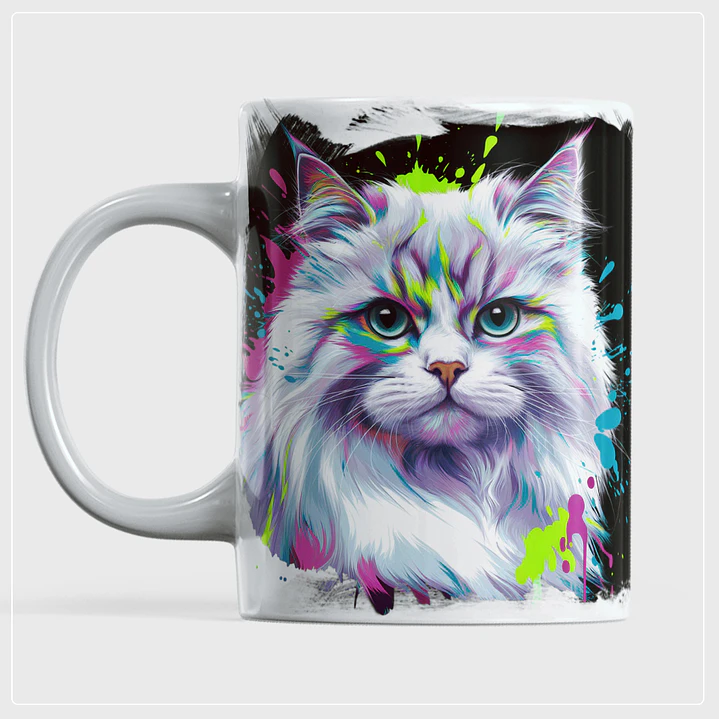 10 Artes para Caneca Gato Neon Arquivo em Png  5