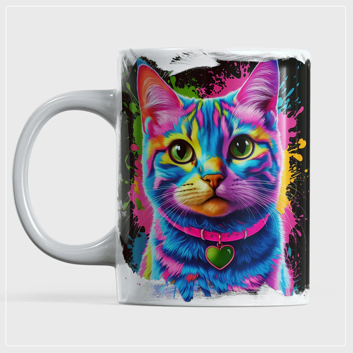 10 Artes para Caneca Gato Neon Arquivo em Png  8