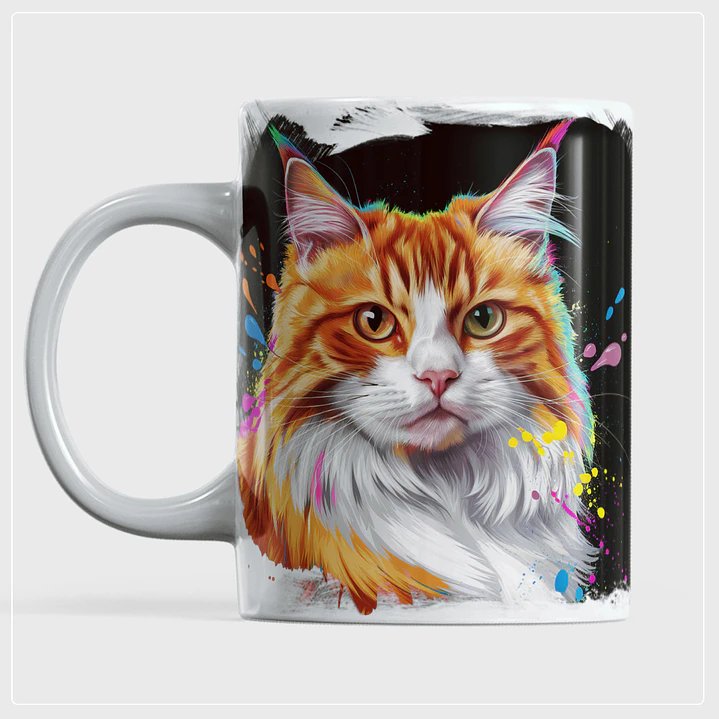 10 Artes para Caneca Gato Neon Arquivo em Png  10