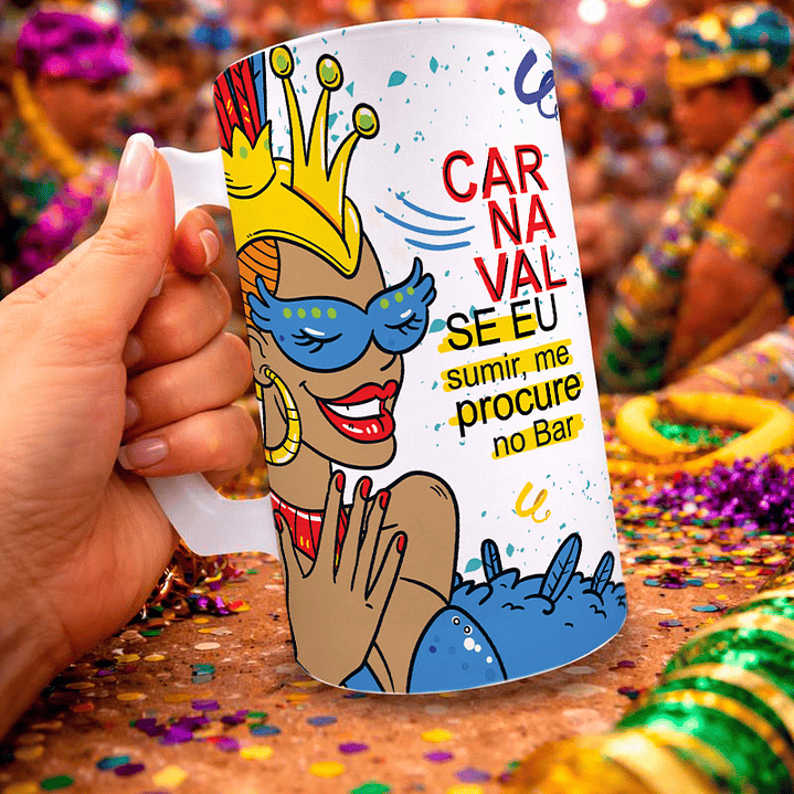 10 Artes para Caneca Chopp 2026 Carnaval Arquivo Editável 4