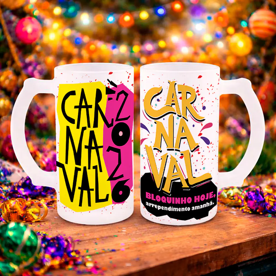 10 Artes para Caneca Chopp 2026 Carnaval Arquivo Editável 7