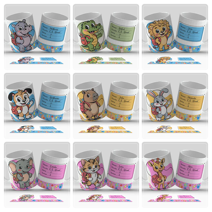 56 Artes para Caneca Toalhinha e Garrafinha Educação Infantil Arquivo em Png 5