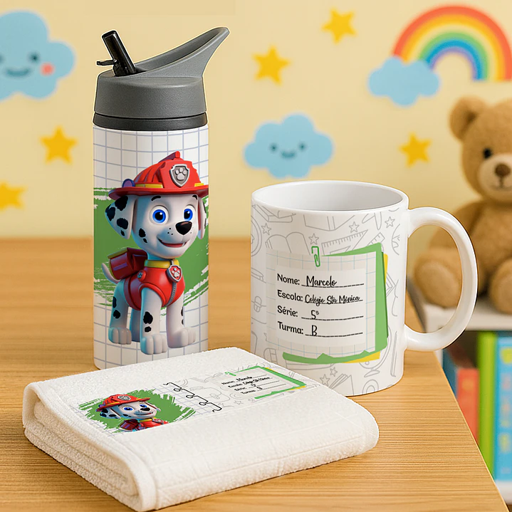 100 Artes para Caneca, Toalhinha e Garrafinha Personagens Volta as aulas Arquivo em Png 2