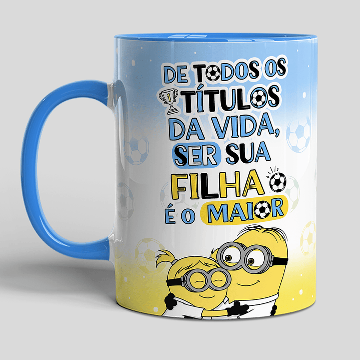 4 Artes para Caneca Minions Pai que ama Futebol Arquivo em Jpg 3