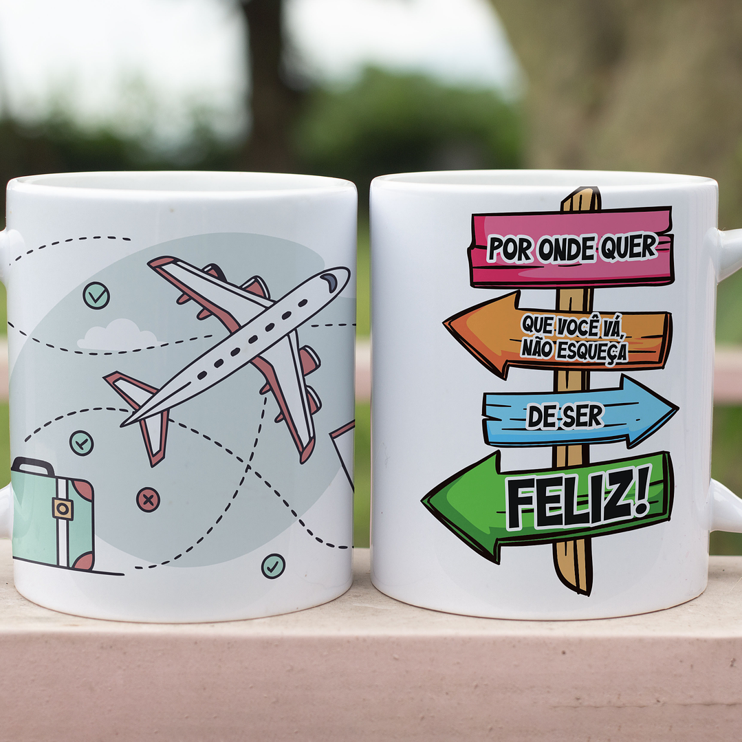5 Artes para Caneca Viajem Arquivo Editável 2