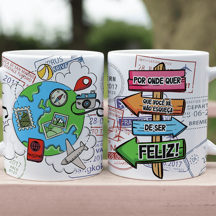5 Artes para Caneca Viajem Arquivo Editável 5