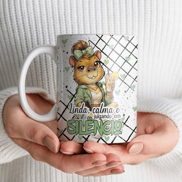 10 Artes para Caneca Capivara Sincera Frases Arquivo Editável  4