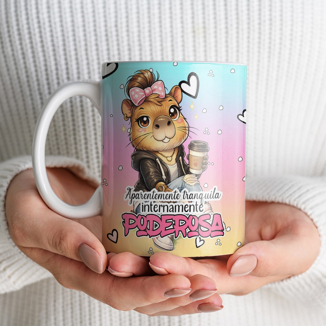 10 Artes para Caneca Capivara Sincera Frases Arquivo Editável  9