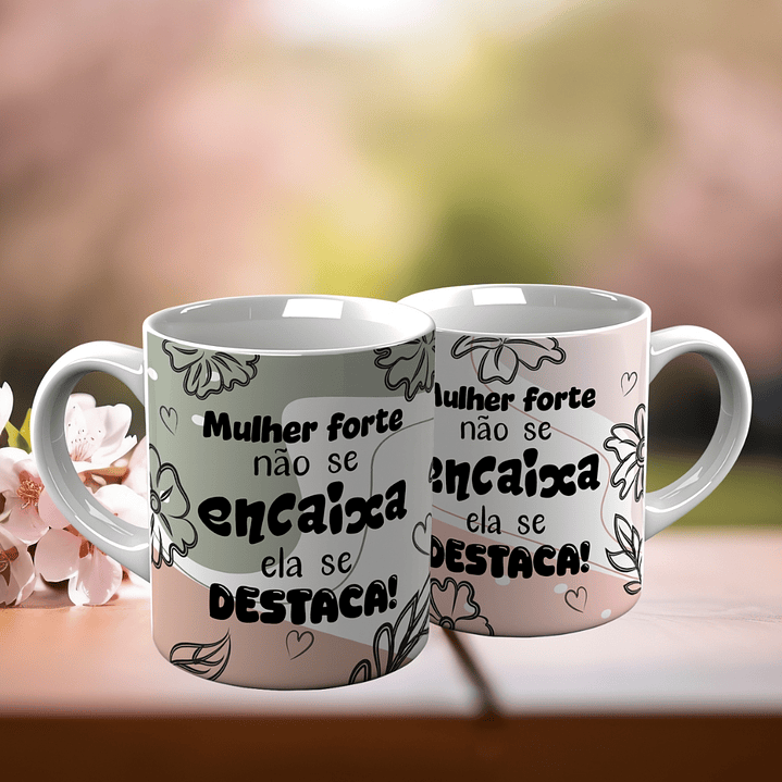 10 Artes para Canecas Minimalistas Dia da Mulher Frases Inpiradoras Arquivo Editável 5