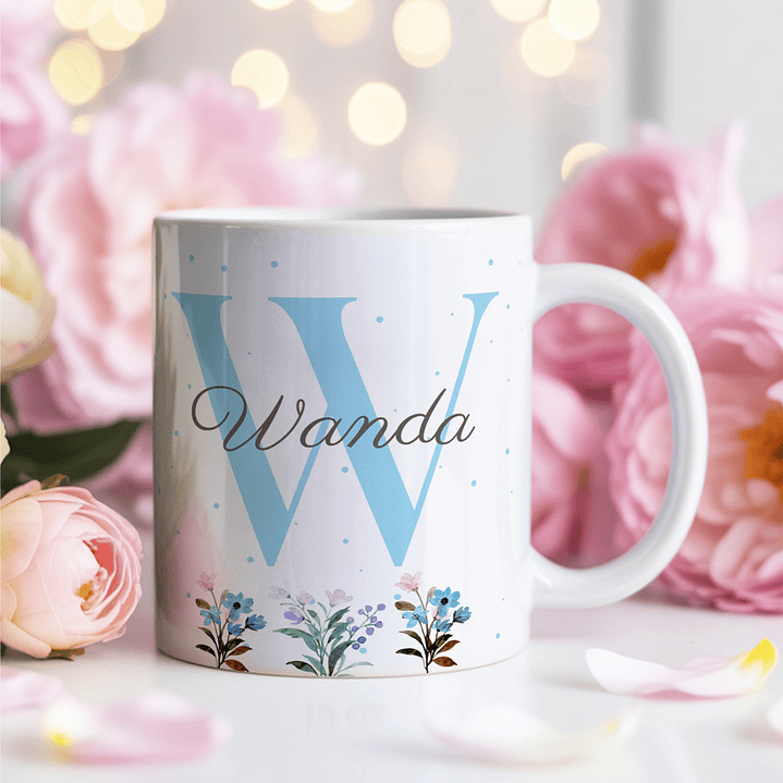 26 Artes para Caneca Alfabeto Feminino Flores Arquivo Editável  3