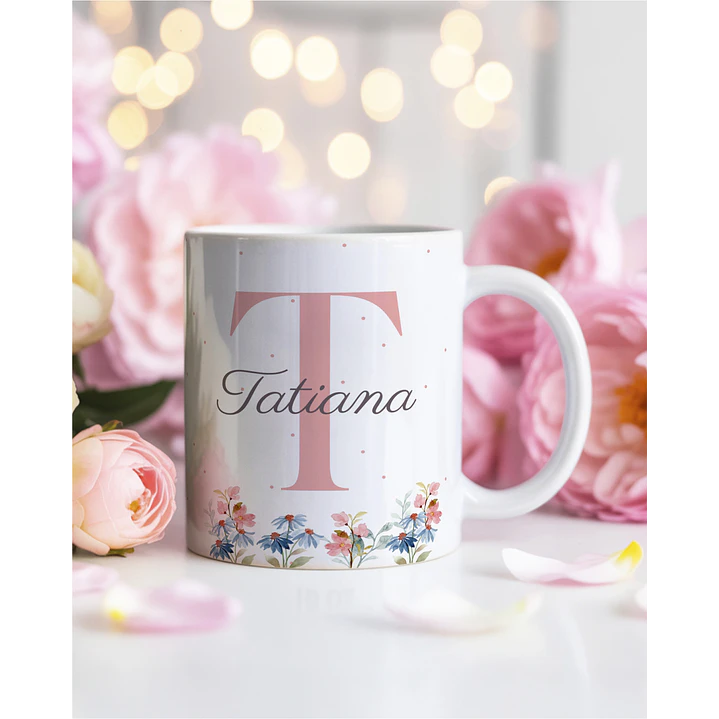 26 Artes para Caneca Alfabeto Feminino Flores Arquivo Editável  4