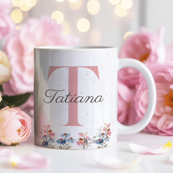 26 Artes para Caneca Alfabeto Feminino Flores Arquivo Editável  4