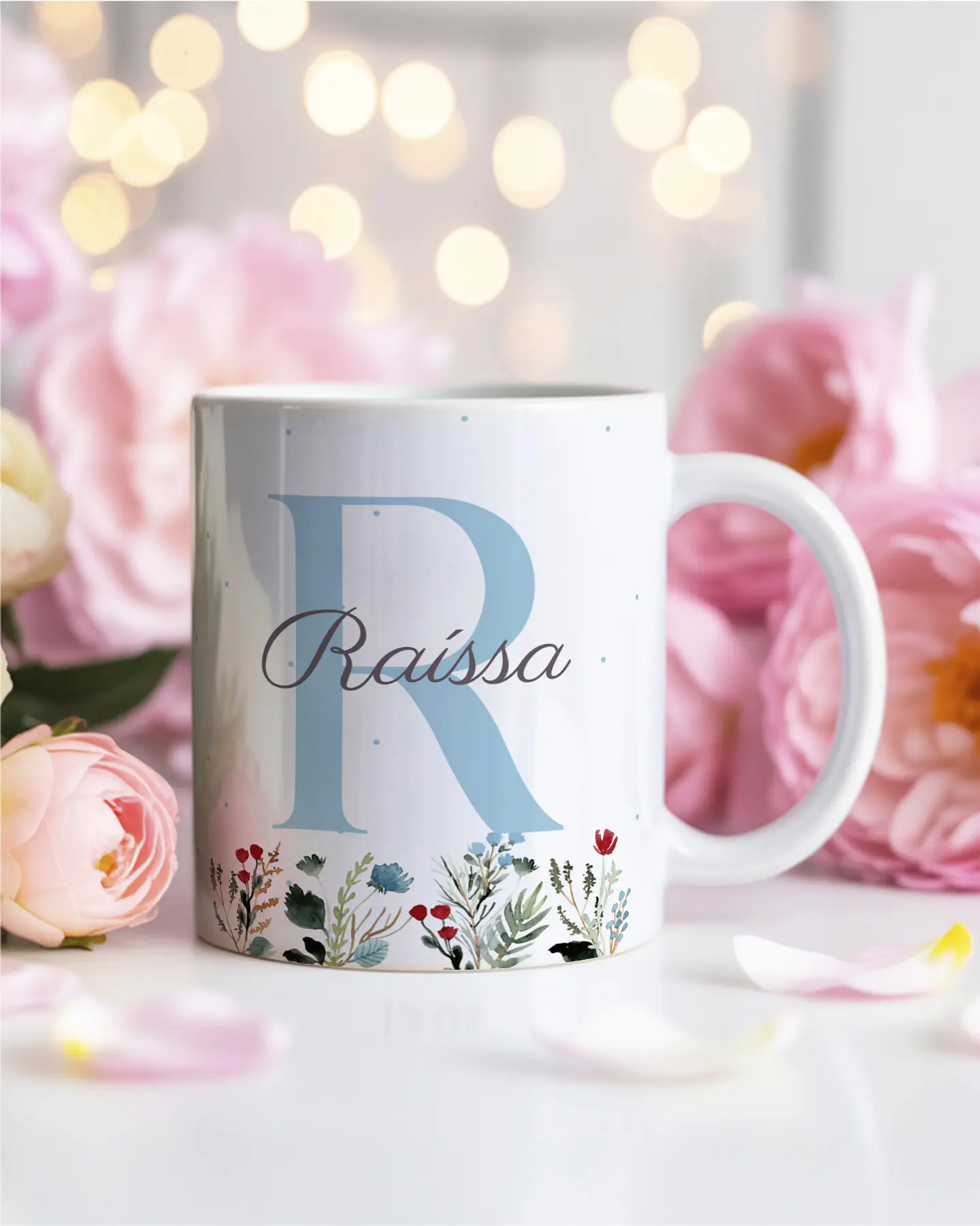26 Artes para Caneca Alfabeto Feminino Flores Arquivo Editável  6