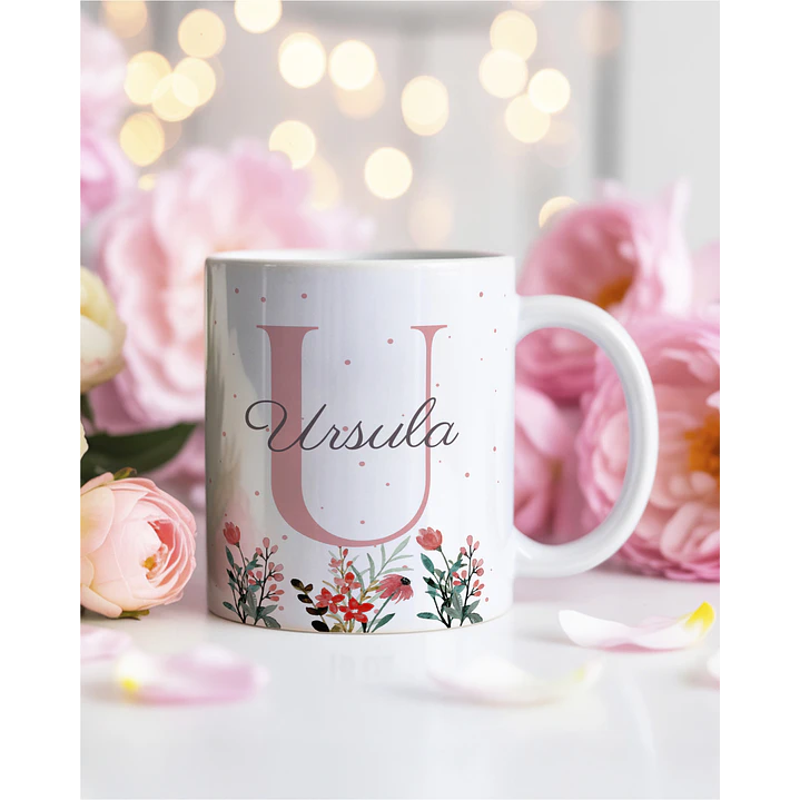 26 Artes para Caneca Alfabeto Feminino Flores Arquivo Editável  7