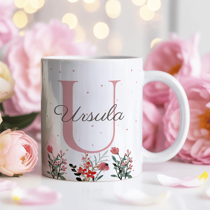 26 Artes para Caneca Alfabeto Feminino Flores Arquivo Editável  7