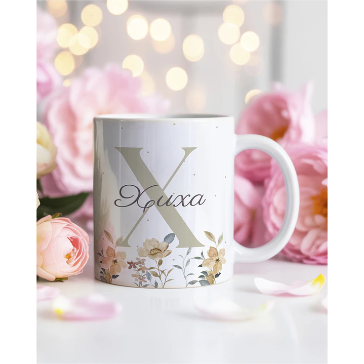 26 Artes para Caneca Alfabeto Feminino Flores Arquivo Editável  8