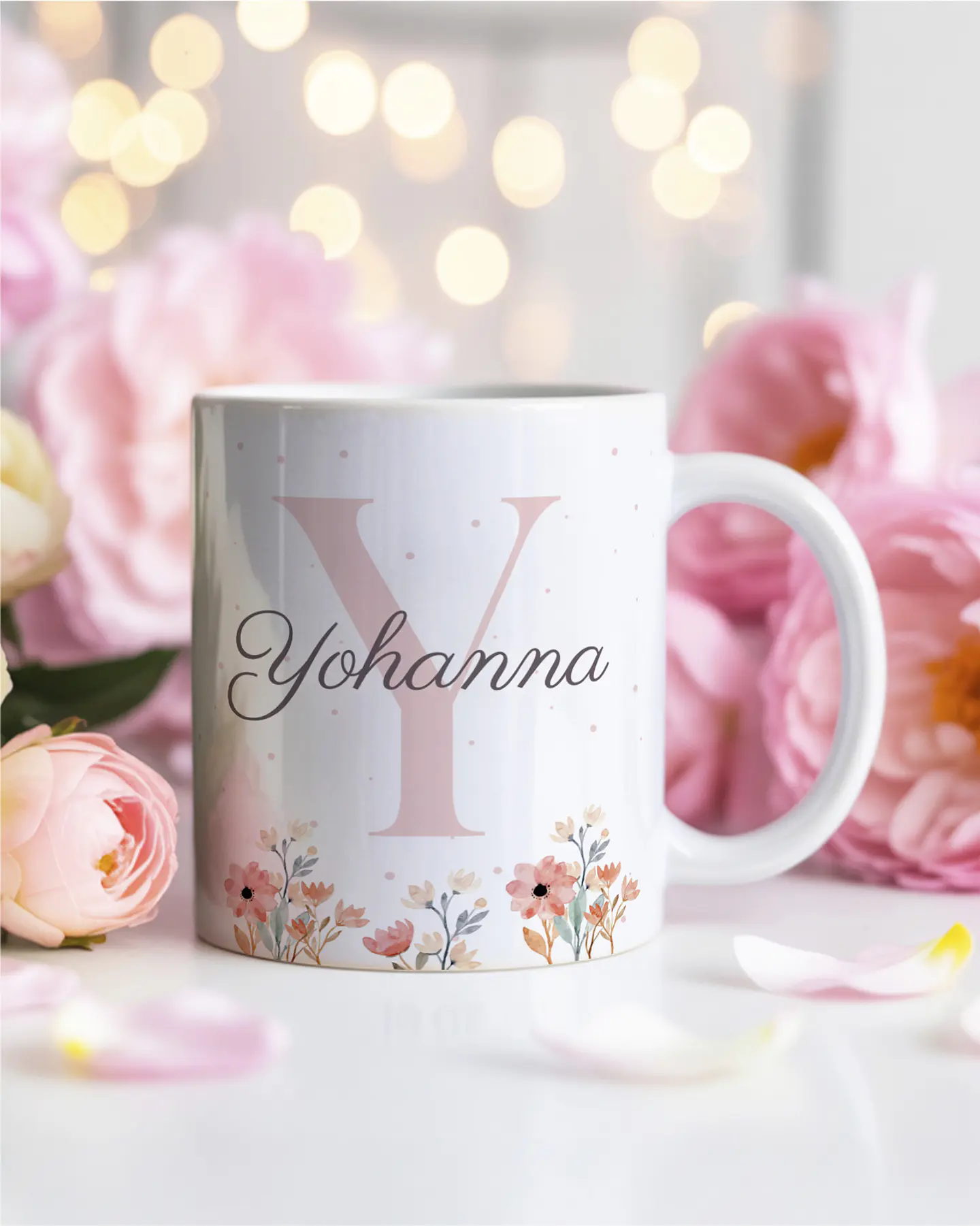 26 Artes para Caneca Alfabeto Feminino Flores Arquivo Editável  10