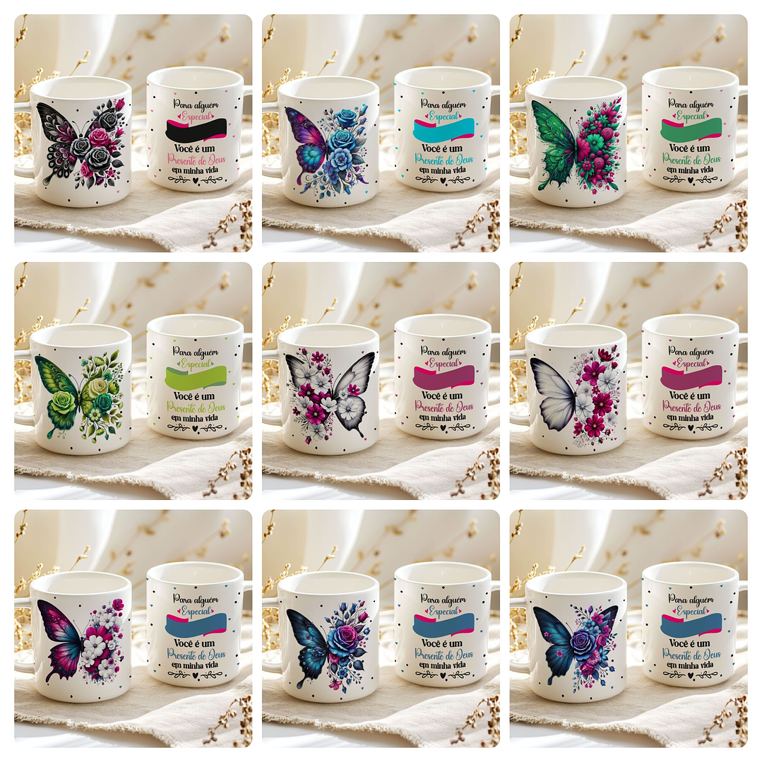 26 Artes para Caneca Borboleta Alguém especial Arquivo Editável 2