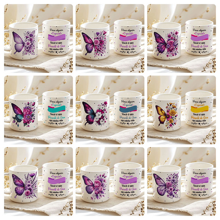 26 Artes para Caneca Borboleta Alguém especial Arquivo Editável 3
