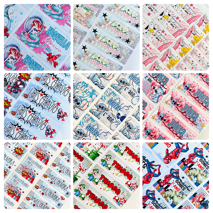 36 Arquivos Temas Personagens Eitquetas Escolares Volta as Aulas Arquivo em Jpg Studio 2