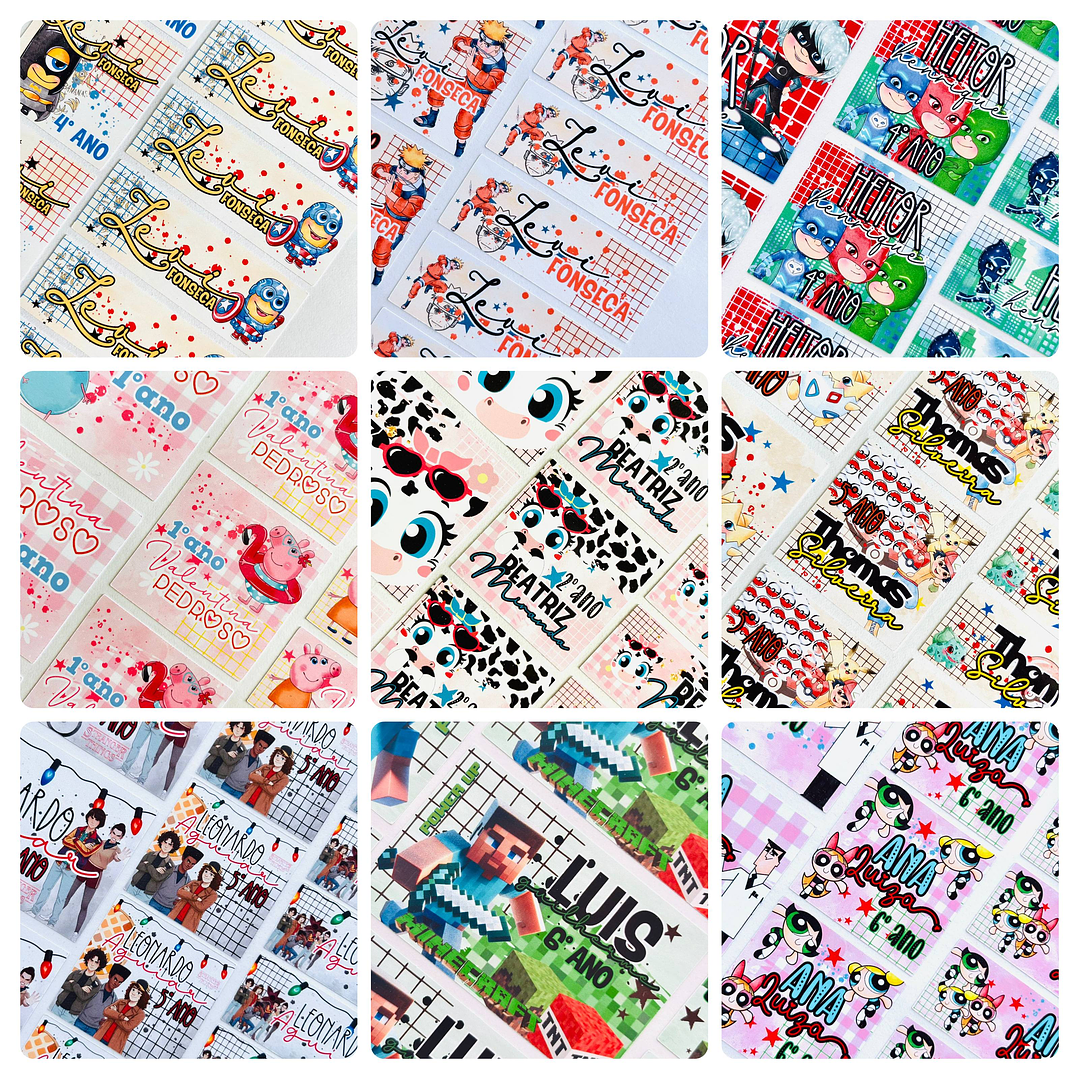 36 Arquivos Temas Personagens Eitquetas Escolares Volta as Aulas Arquivo em Jpg Studio 3