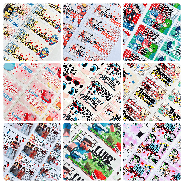 36 Arquivos Temas Personagens Eitquetas Escolares Volta as Aulas Arquivo em Jpg Studio 3