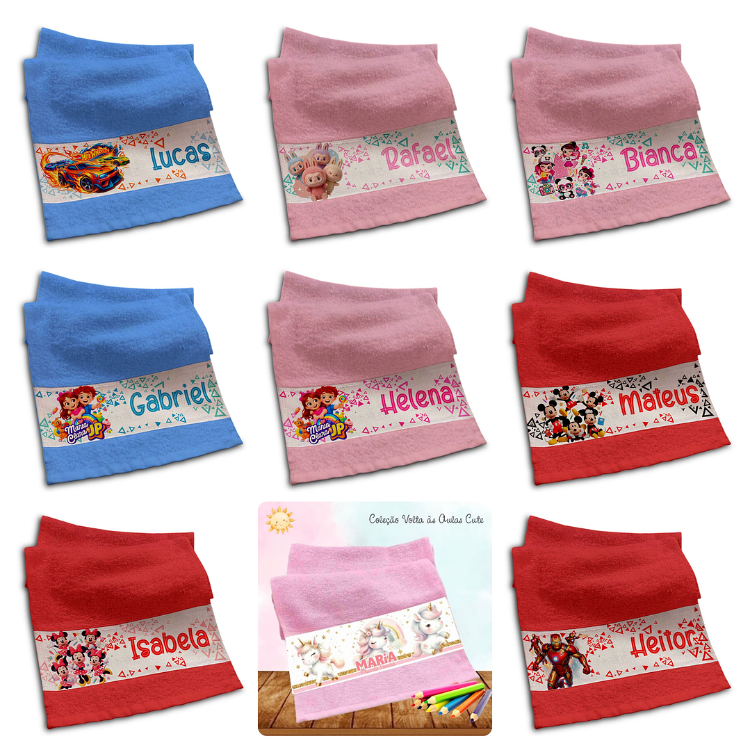 165 Artes para Toalinha Squeeze e Caneca Personagens Volta as Aulas Arquivo Editável  12