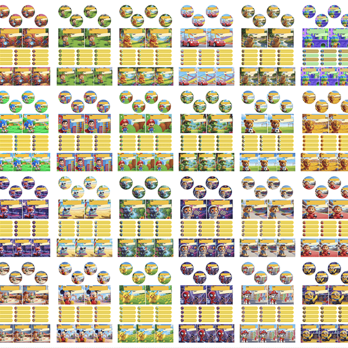 50 Artes para Etiquetas escolares Personagens em Png 2