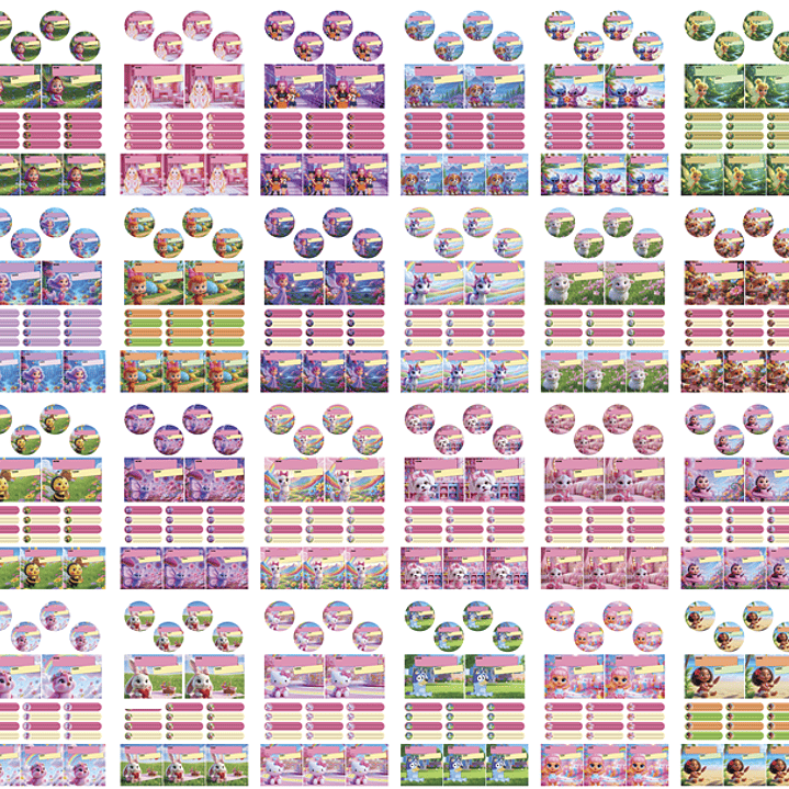 50 Artes para Etiquetas escolares Personagens em Png 3