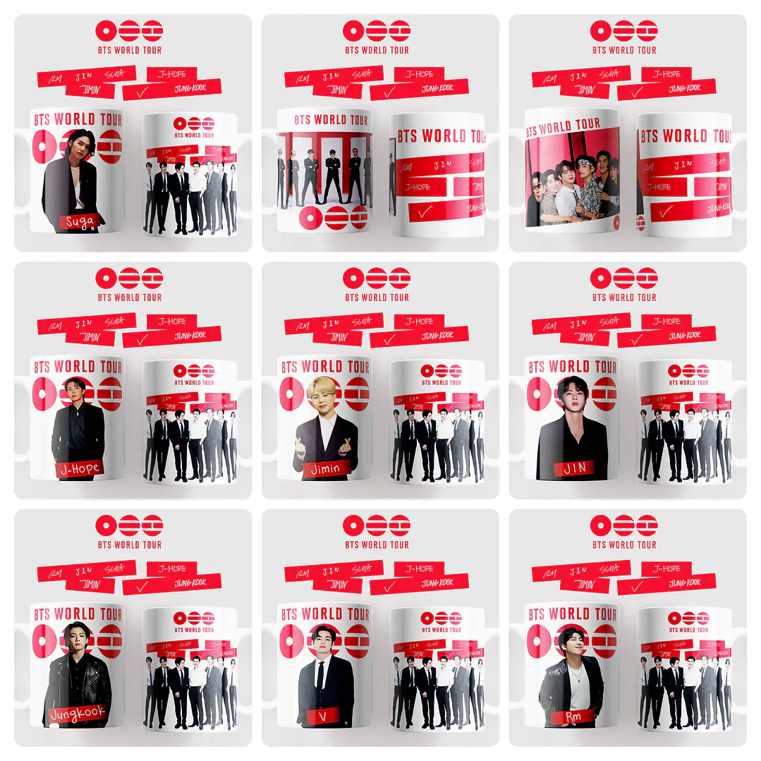 45 Artes para Caneca e Camisa BTS Arquivo em Png 1