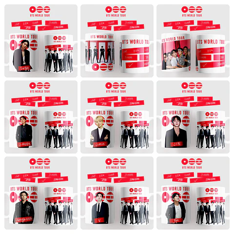 45 Artes para Caneca e Camisa BTS Arquivo em Png