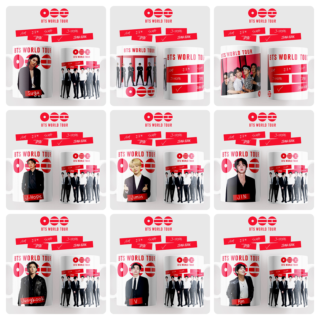 45 Artes para Caneca e Camisa BTS Arquivo em Png 1