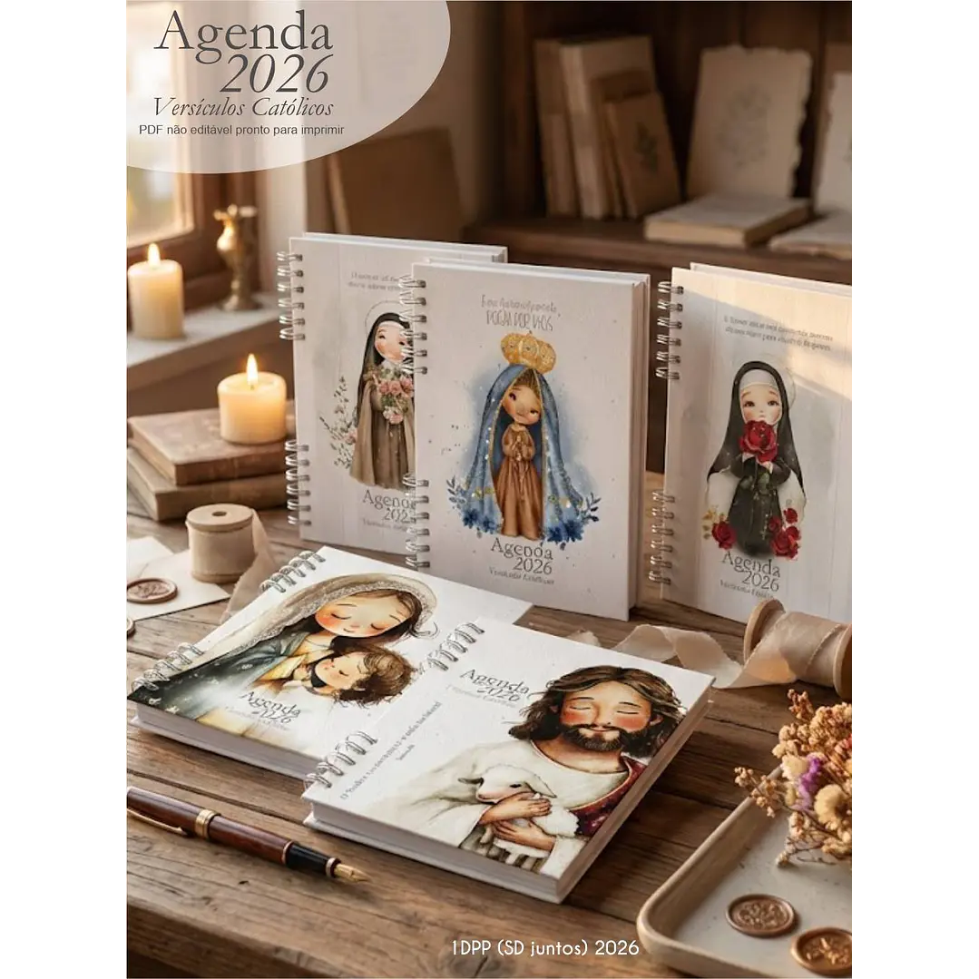 Arquivo Agenda com versículos católicos + 16 capas 2026 Arquivo em Pdf  1