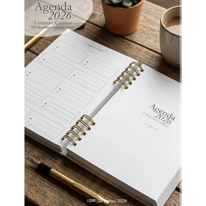 Arquivo Agenda com versículos católicos + 16 capas 2026 Arquivo em Pdf  2