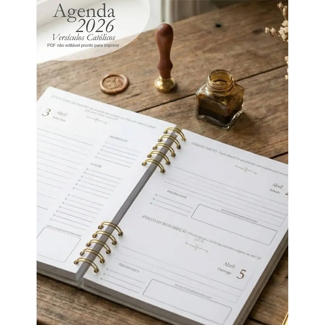 Arquivo Agenda com versículos católicos + 16 capas 2026 Arquivo em Pdf  6
