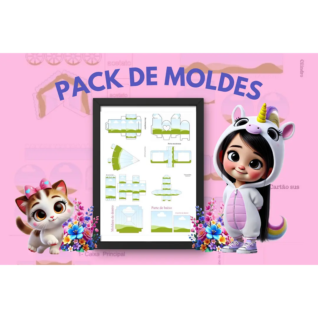 Arquivos Moldes + de 200 Moldes para Personalizados Festa Editável  1