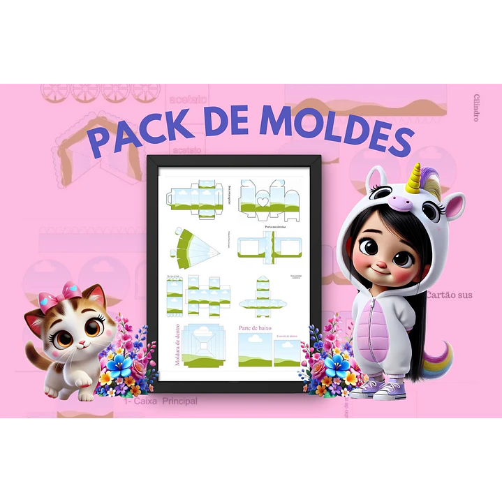 Arquivos Moldes + de 200 Moldes para Personalizados Festa Editável  1