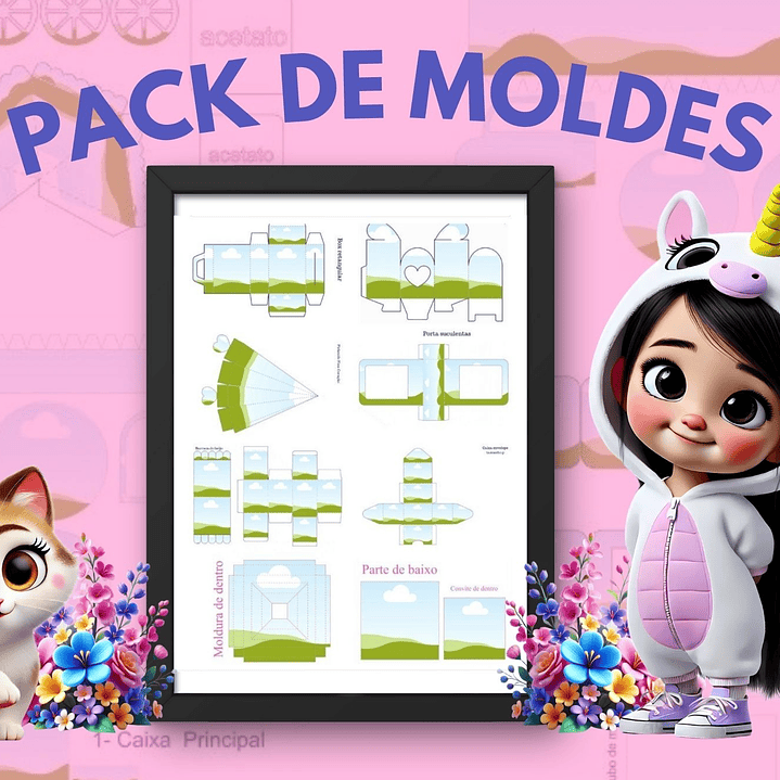 Arquivos Moldes + de 200 Moldes para Personalizados Festa Editável  1