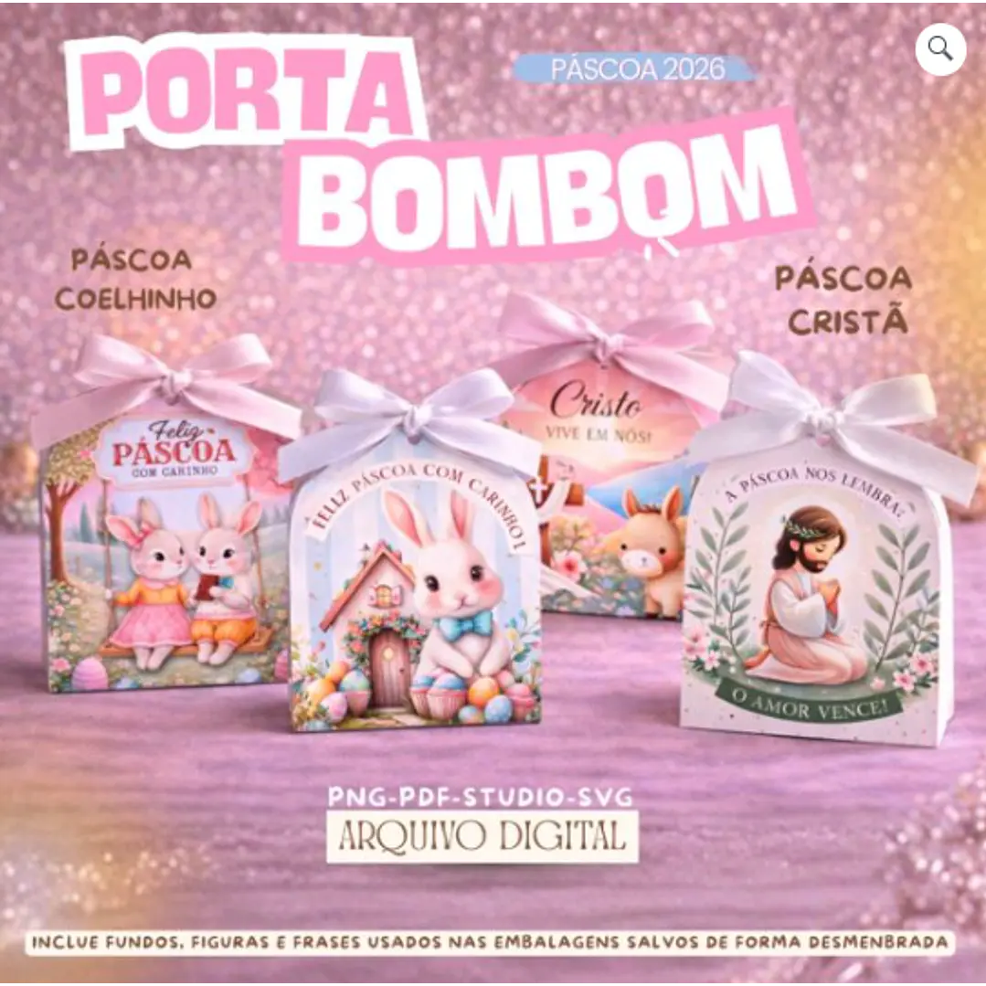 Arquivo Páscoa Porta Sabonete Bombom Coelhinho e Cristã Arquivo em Pdf  1