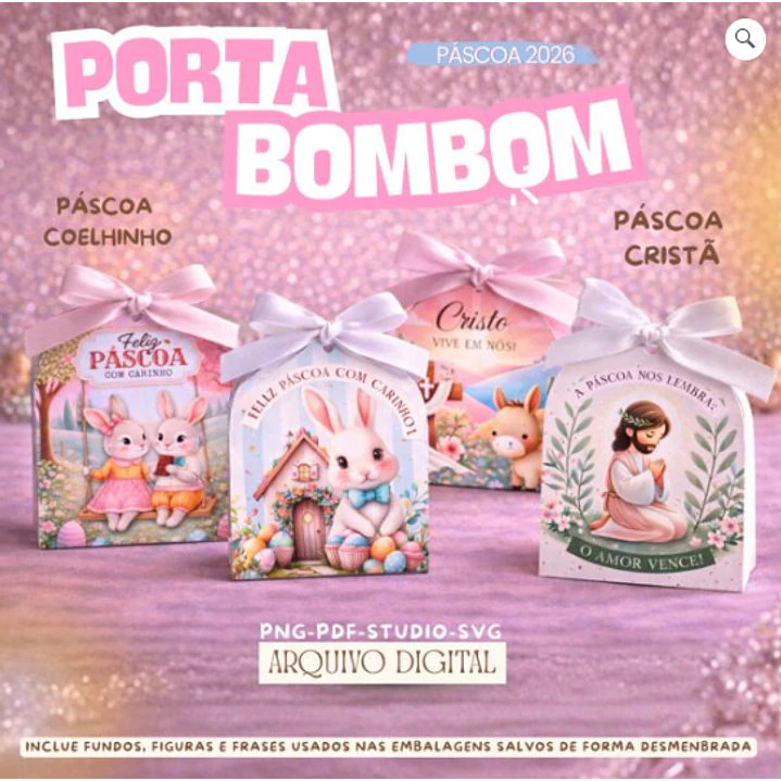 Arquivo Páscoa Porta Sabonete Bombom Coelhinho e Cristã Arquivo em Pdf  1