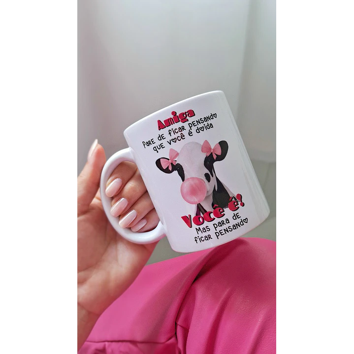 Arte Caneca Amiga pare de ficar pensando que você é doida. Você é, mas pare de ficar pensando em Jpg  1