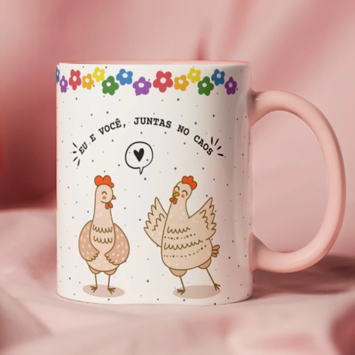 Arte Caneca Amizade Eu e você, juntas no caos em Jpg 1