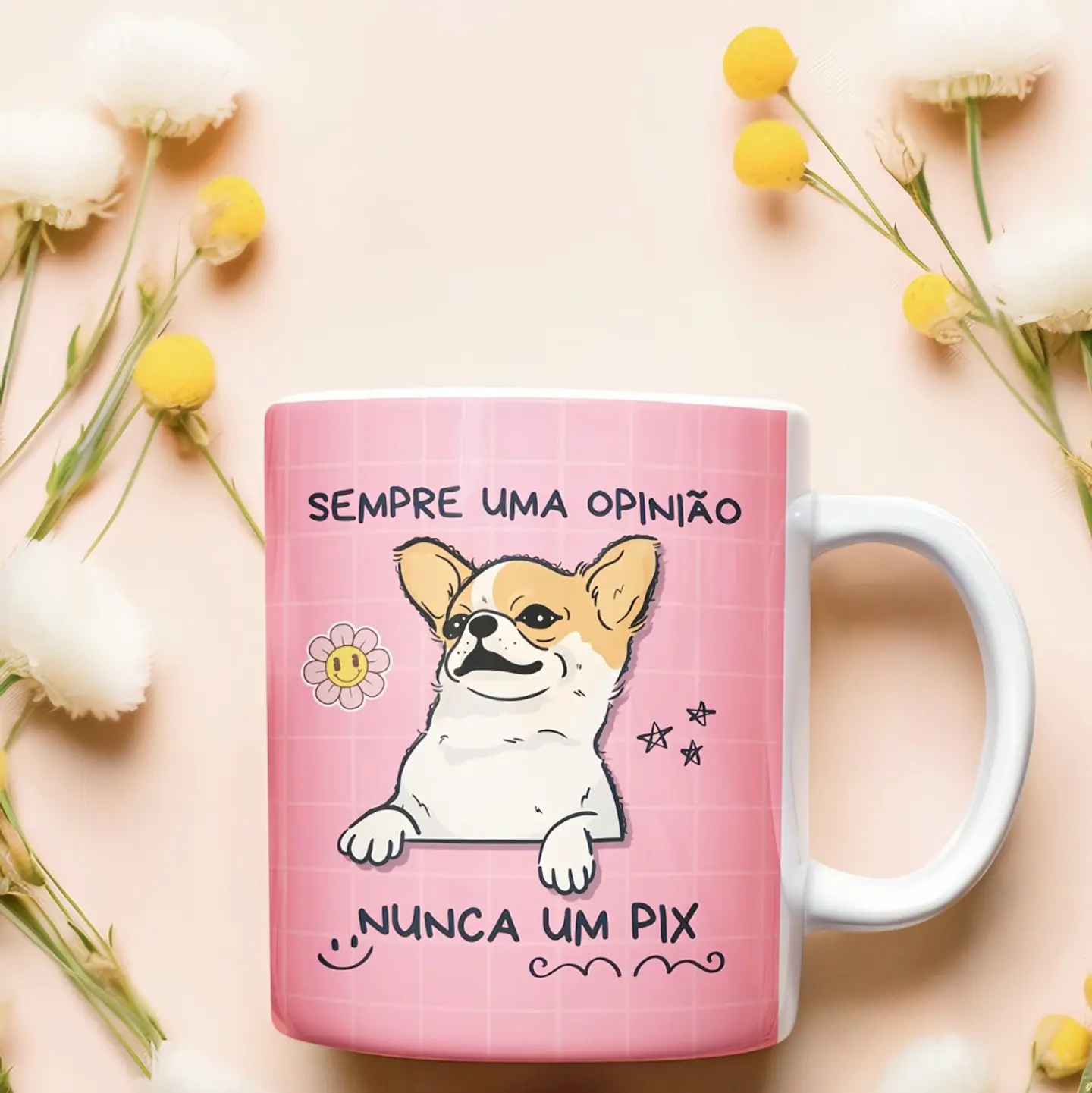 Arte Caneca Sempre uma opinião, nunca um pix! Arquivo em Jpg 2
