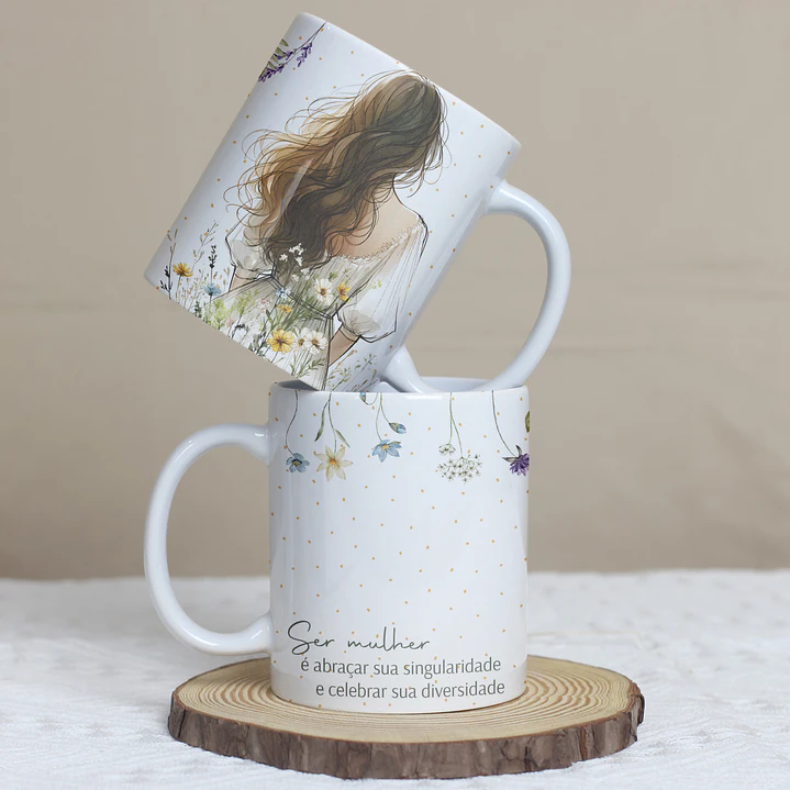 5 Artes para Caneca Dia das Mulheres Frases Motivacional Arquivo editável  1
