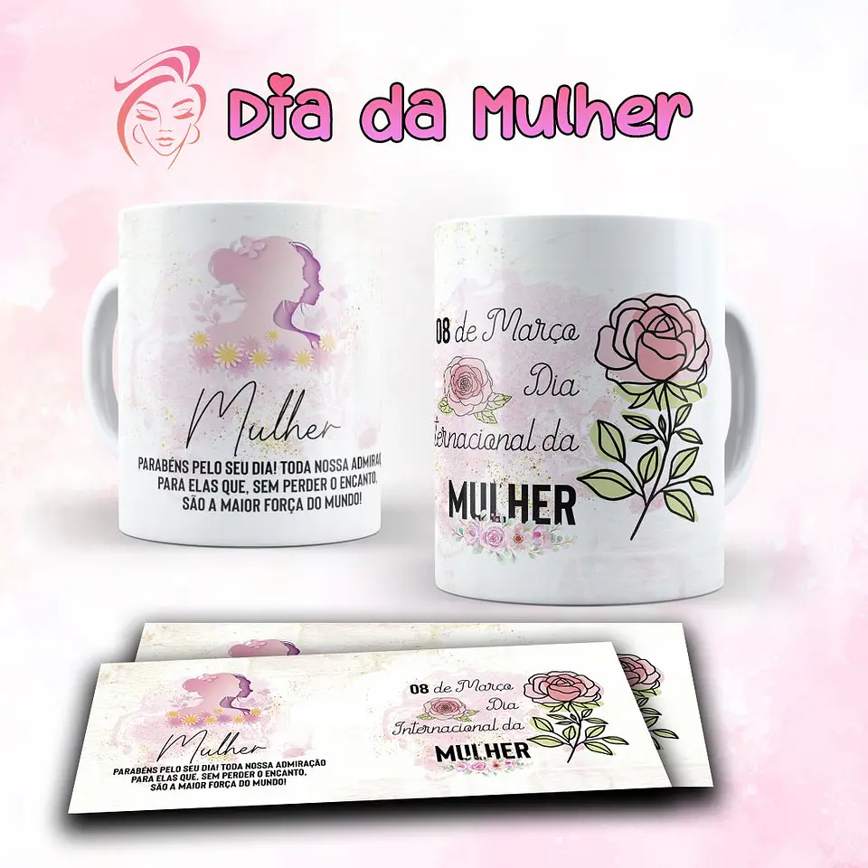 7 Artes para Caneca Dia das Mulheres Arquivo Editável  1